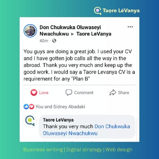 Chukwuka testimonial